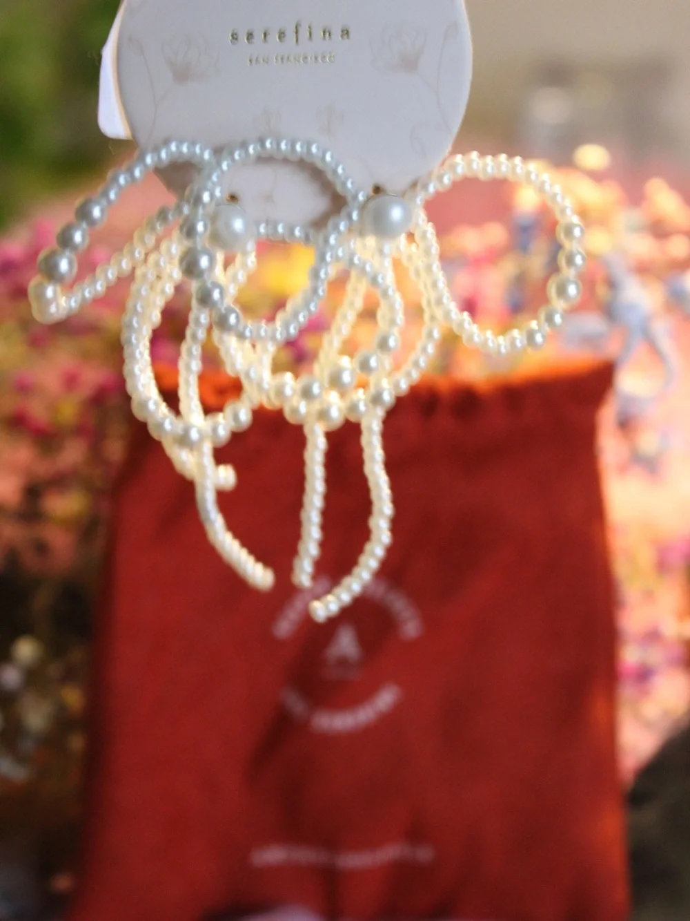 Anthropologie Pearl Bow Hair Clips in White